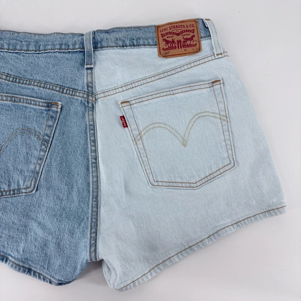 LEVI’S Women's 501 High Rise Two Tone Straight Denim
Jean Shorts - Picture 8 of 12